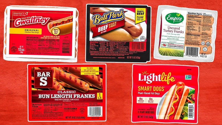 Variety of hot dog brands