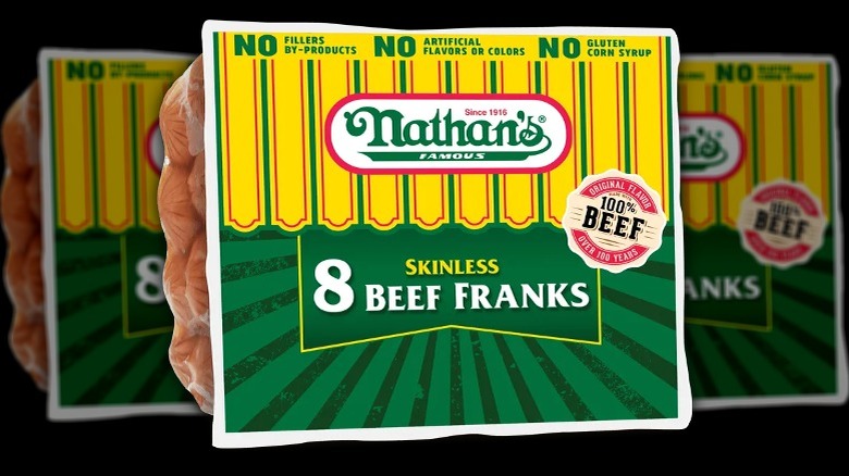 Nathan's famous beef franks package