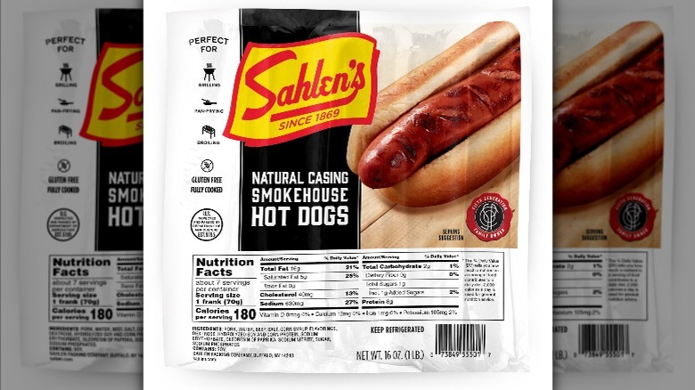 Sahlen's hot dogs package