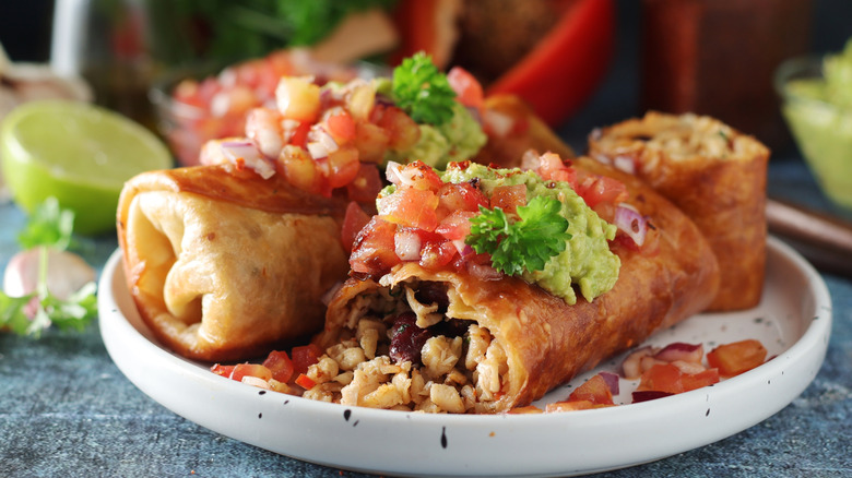 Chimichangas on a plate