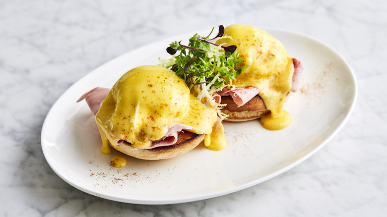 Eggs Benedict on a plate