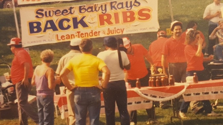 Old-school photo of Sweet Baby Ray's BBQ in its early years