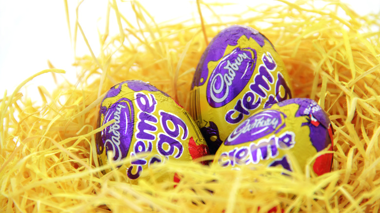 Cadbury Creme eggs in paper nest