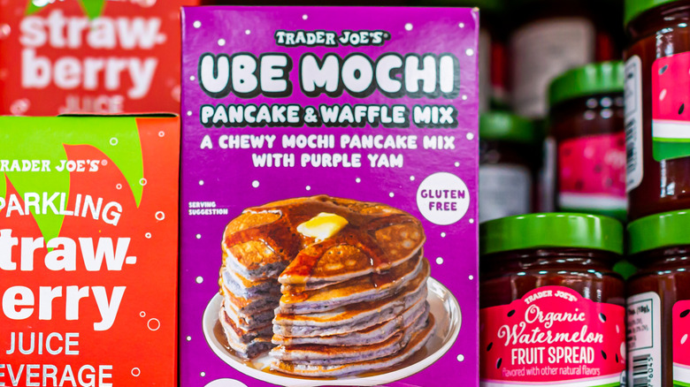 Box of Trader Joe's Ube Mochi Pancake and Waffle Mix