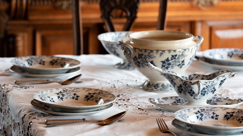 Fine china on table