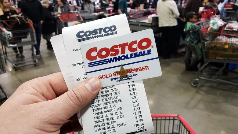 Costco membership card and receipt