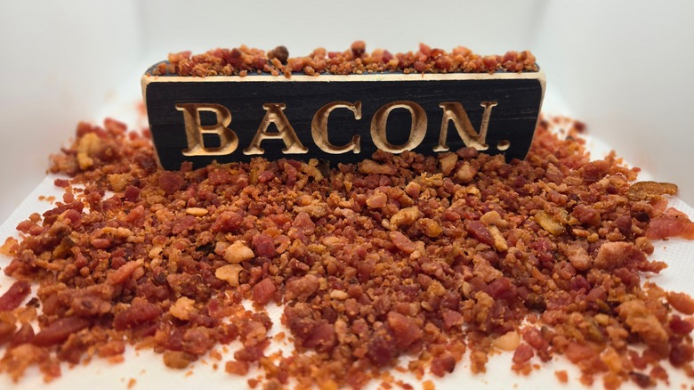 Bacon bits in a container