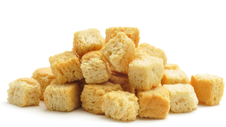 Pile of croutons