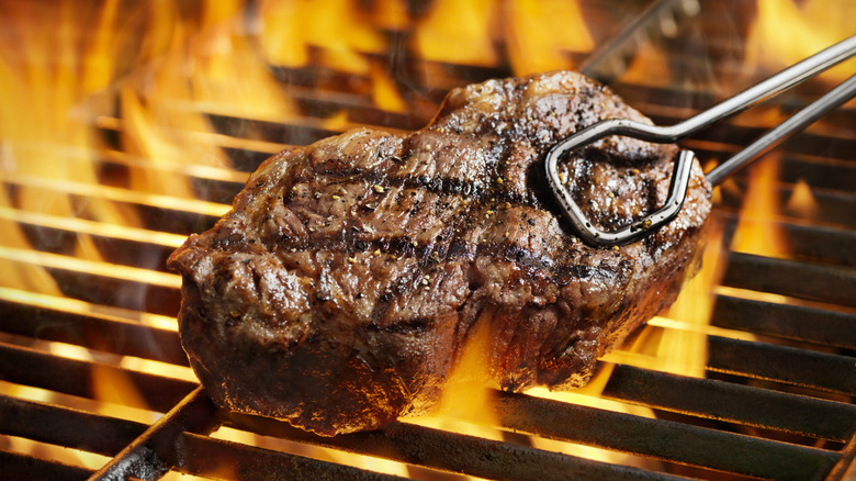 Steak on a grill