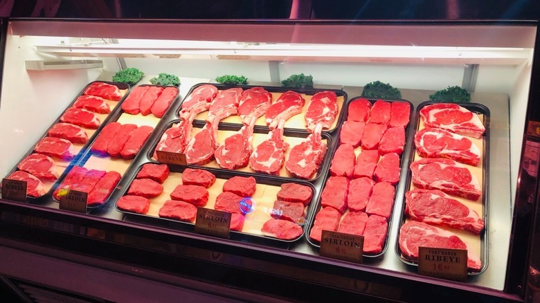 Texas Roadhouse steak display case