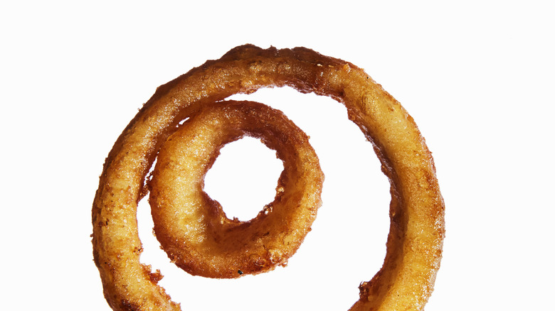 double onion ring on white background