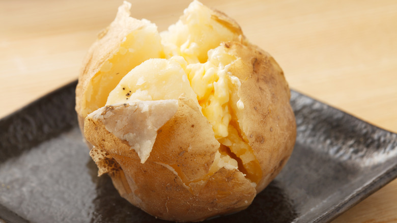 Slammed open baked potato