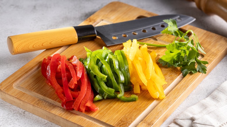 bell peppers cut into strips