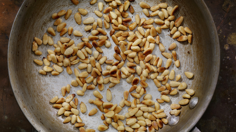 Toasting nuts on a stovetop