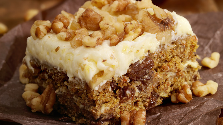 Carrot cake packed with nuts