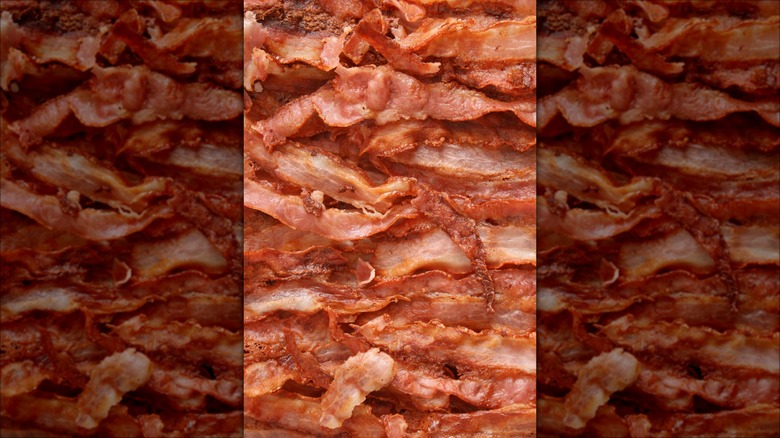 Layers of bacon strips