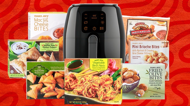 Variety of Trader Joe's appetizers with an air fryer