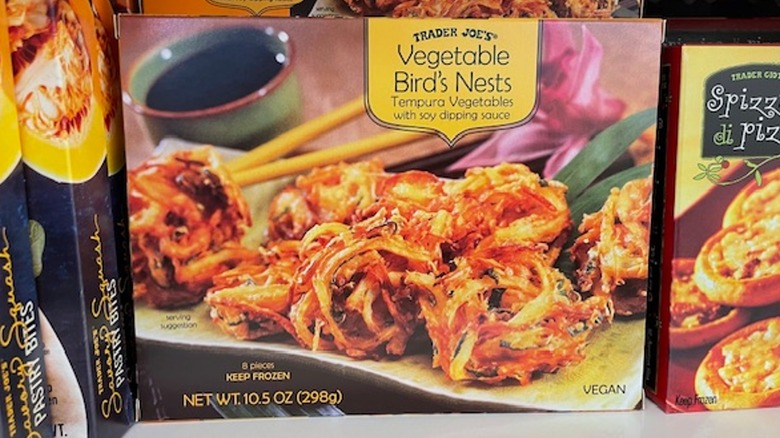 A box of Trader Joe's vegetable bird's nests on the store shelf