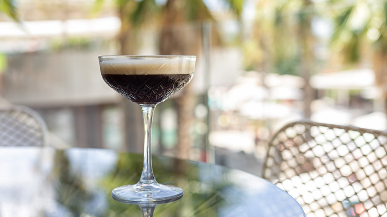Shakerato in a cocktail glass