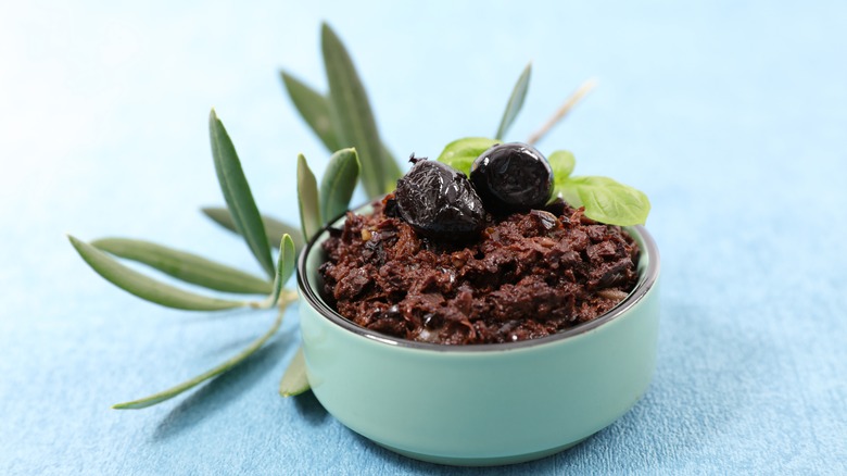 Tapenade in ceramic bowl