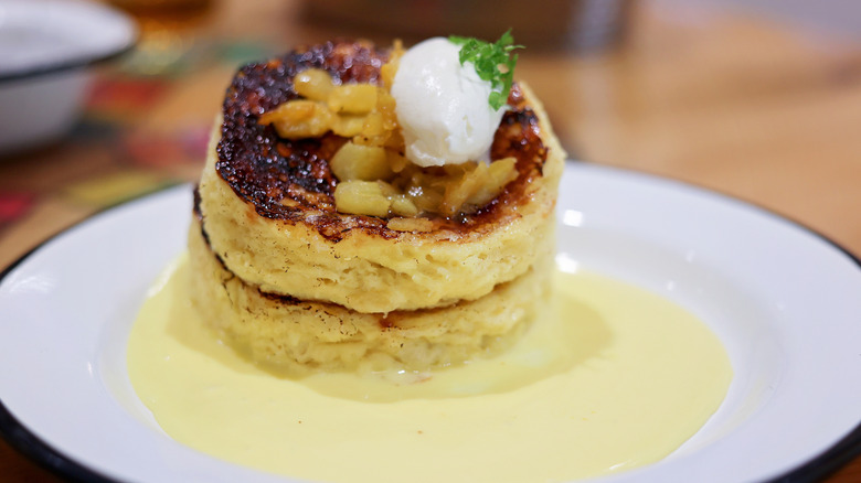 Thick slices of creme brûlée French Toast