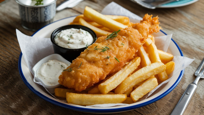 Platter of fish and chips