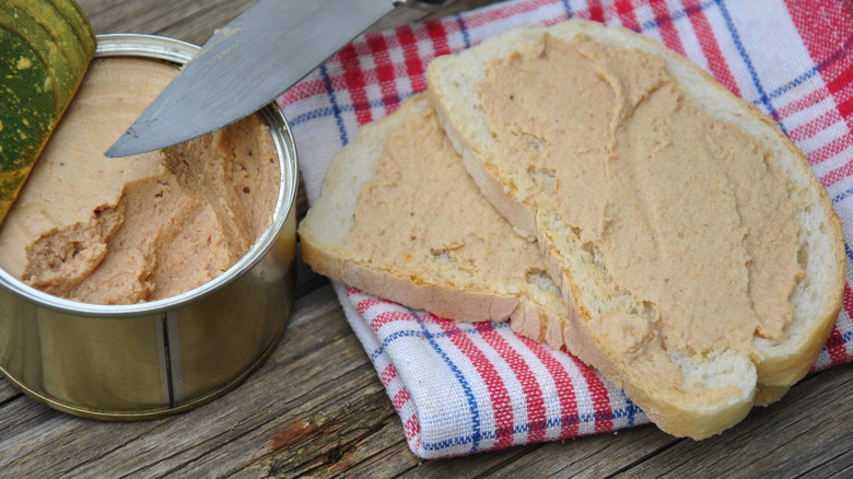 Homemade bread with a spread