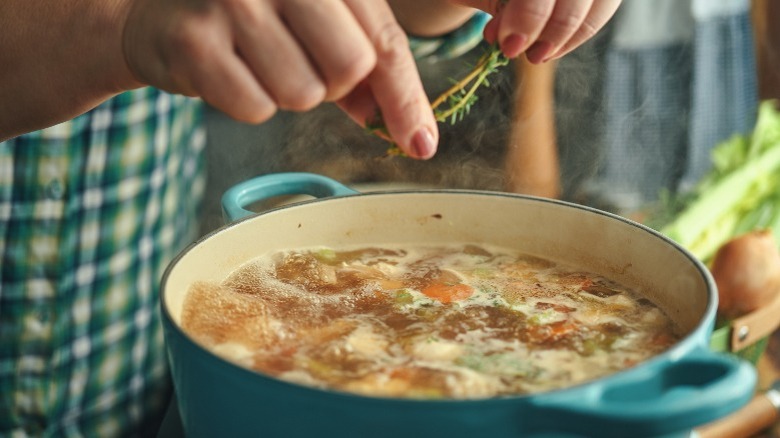 A pot of soup
