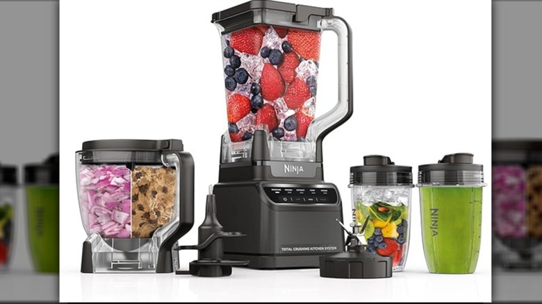 Ninja Total Crushing Kitchen System with different foods in each container