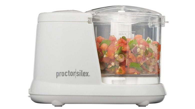 Proctor Silex Electric Vegetable Chopper & Mini Food Processor in white