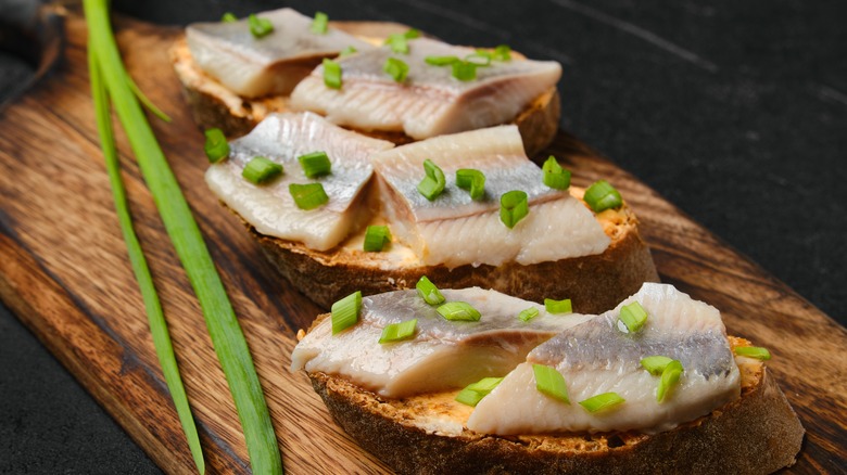 Canned herring on toast