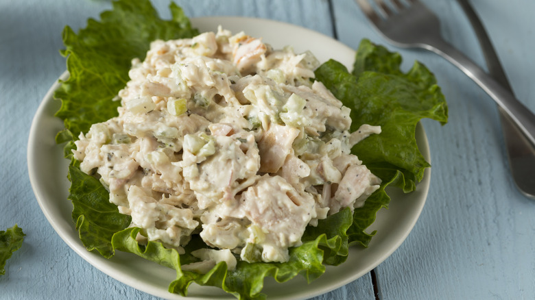 A plate of chicken salad