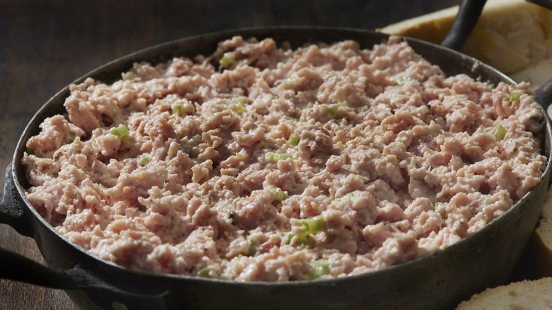 Plate of deviled ham salad