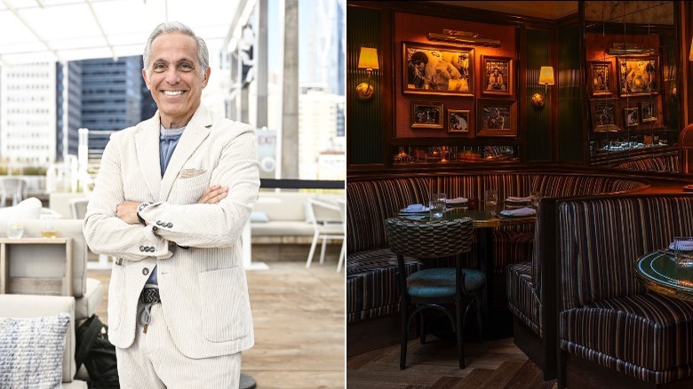 Geoffrey Zakarian on the left, and an interior shot of The Corner Store on the right