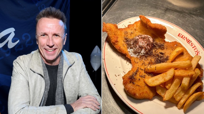 Marc Murphy on the left, and a dish from Ernesto's on the right