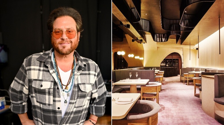 Scott Conant on left, and interior of Meta on right