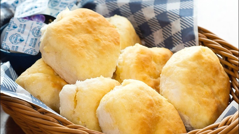 Biscuits in a woven basket