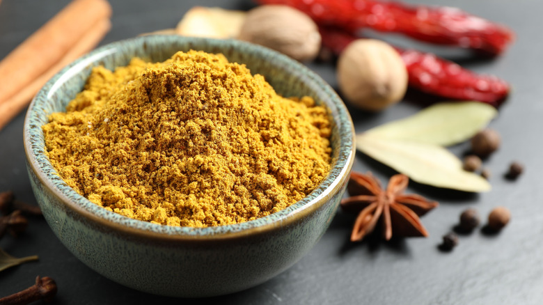 A bowl of dried curry powder