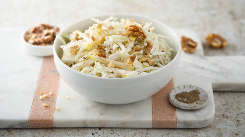 kohlrabi coleslaw with walnuts