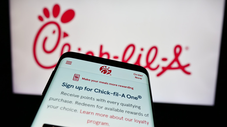 Chick-fil-A app on a phone