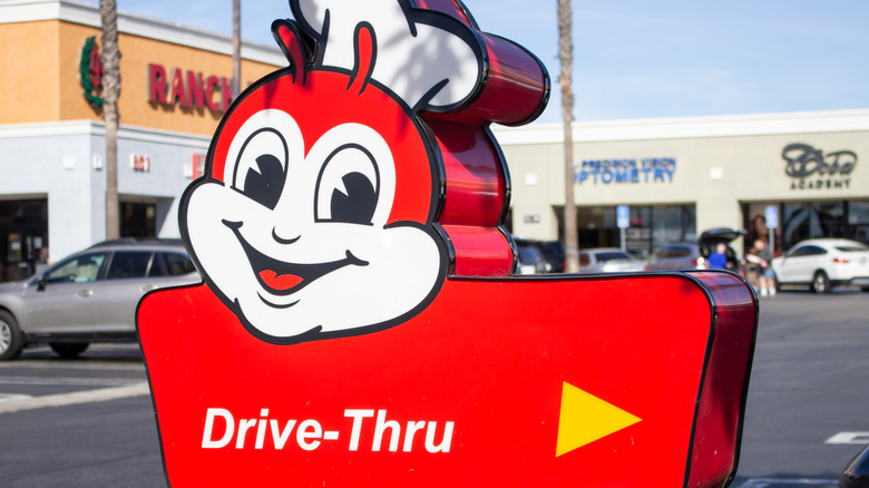 A Jollibee drive thru sign