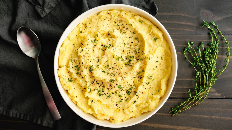 Bowl of mascarpone mashed potatoes