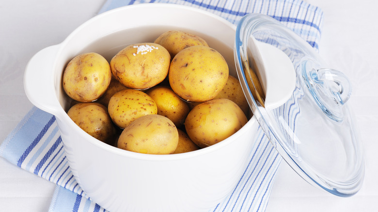 potatoes in pot