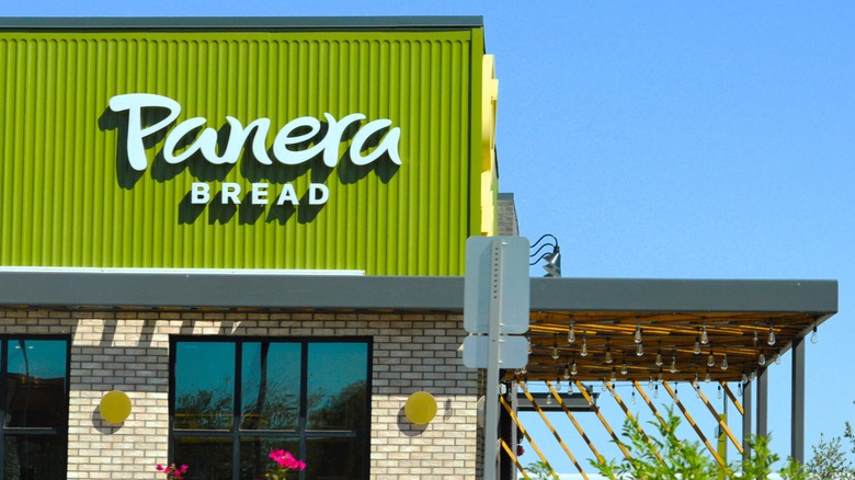 Panera Bread sign on building