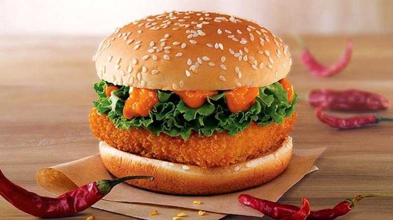 A McSpicy Paneer from McDonald's in India