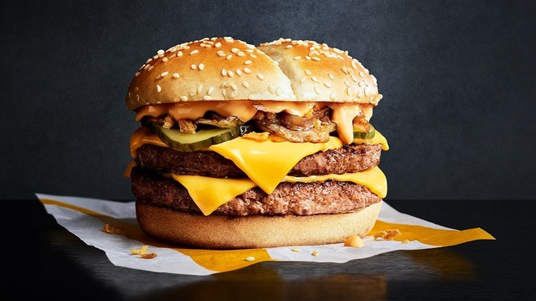 A Philly Cheese Stack burger from McDonald's in the U.K.