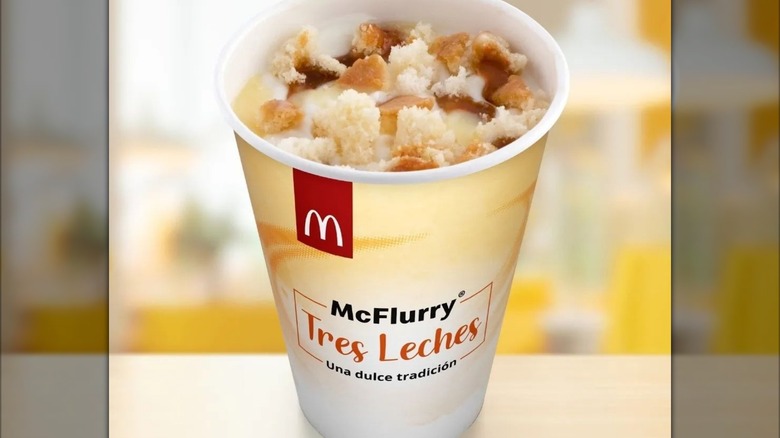 A cup of Tres Leches McFlurry from McDonald's in Venezuela