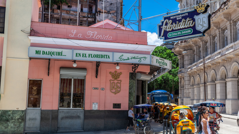 The exterior of El Floridita in Havana, Cuba