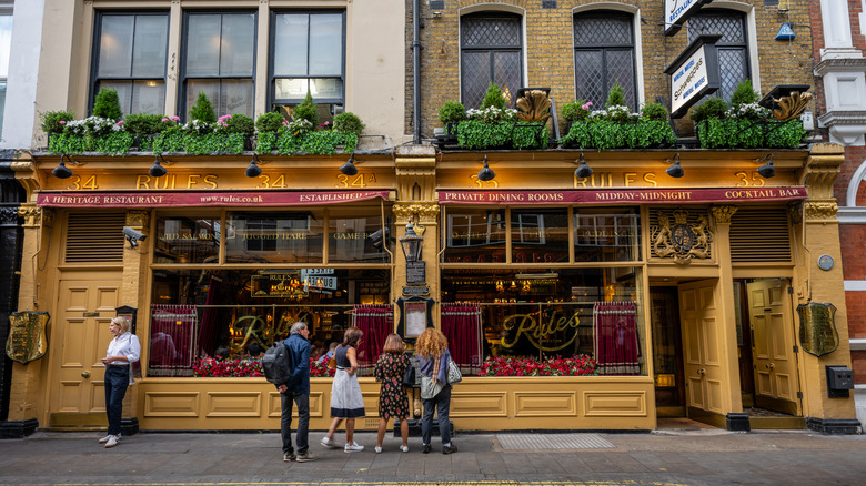 The front of Rules Restaurant in London