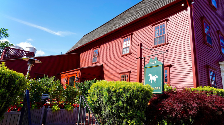 The entrance of the White Horse Tavern in Newport, Rhode Island